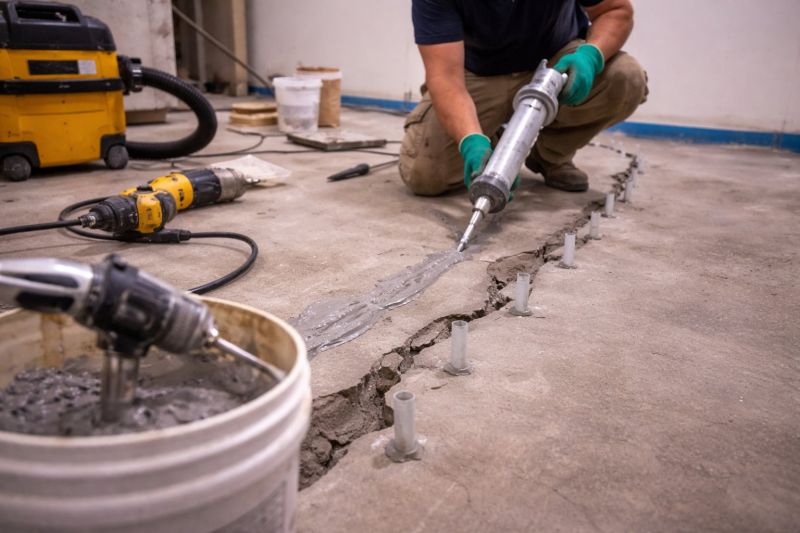 Cracked Basement Floor Repair in Shelby County, AL